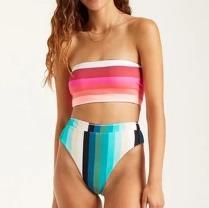 NWT Billabong Sol striped bikini bottom